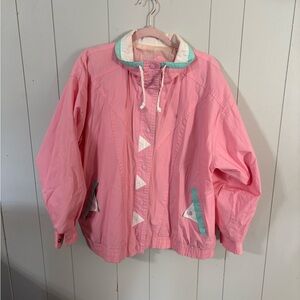 90s geometric pink coat